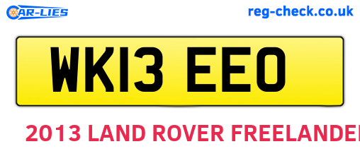WK13EEO are the vehicle registration plates.