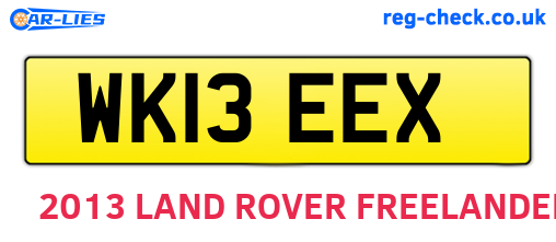 WK13EEX are the vehicle registration plates.