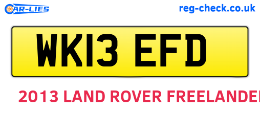 WK13EFD are the vehicle registration plates.