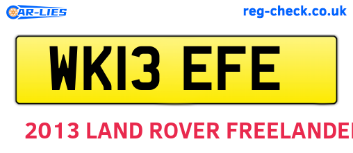WK13EFE are the vehicle registration plates.