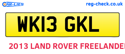 WK13GKL are the vehicle registration plates.