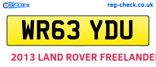 WR63YDU are the vehicle registration plates.