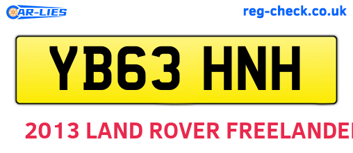 YB63HNH are the vehicle registration plates.