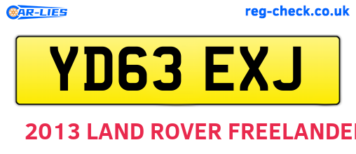 YD63EXJ are the vehicle registration plates.