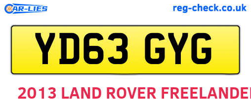 YD63GYG are the vehicle registration plates.