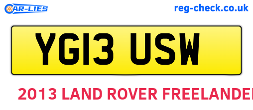 YG13USW are the vehicle registration plates.
