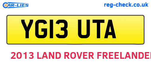 YG13UTA are the vehicle registration plates.