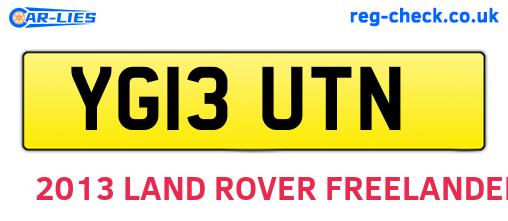 YG13UTN are the vehicle registration plates.