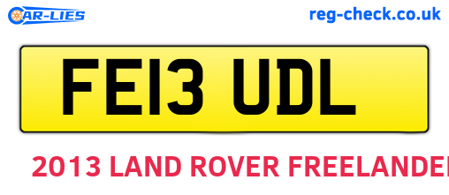FE13UDL are the vehicle registration plates.