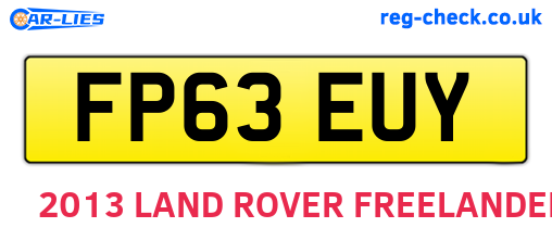 FP63EUY are the vehicle registration plates.