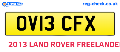 OV13CFX are the vehicle registration plates.
