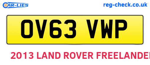 OV63VWP are the vehicle registration plates.