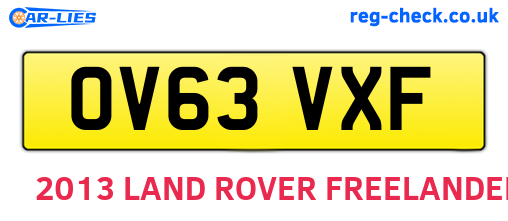 OV63VXF are the vehicle registration plates.