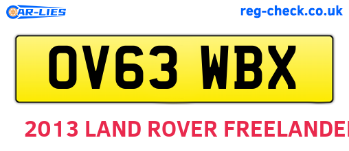 OV63WBX are the vehicle registration plates.