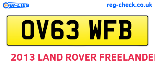 OV63WFB are the vehicle registration plates.
