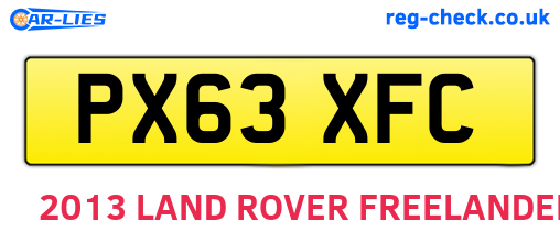 PX63XFC are the vehicle registration plates.