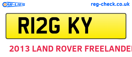 R12GKY are the vehicle registration plates.