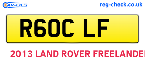 R60CLF are the vehicle registration plates.