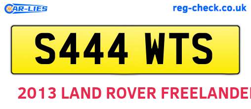 S444WTS are the vehicle registration plates.