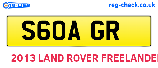 S60AGR are the vehicle registration plates.