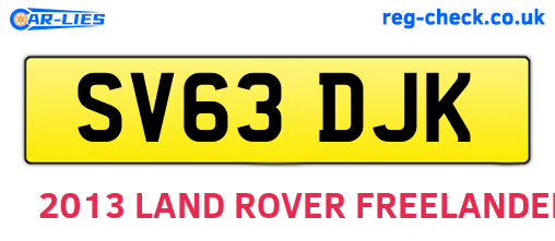 SV63DJK are the vehicle registration plates.