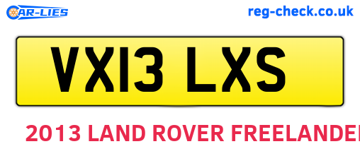 VX13LXS are the vehicle registration plates.