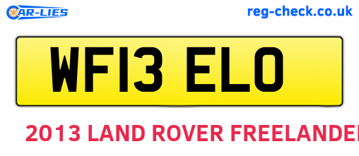 WF13ELO are the vehicle registration plates.
