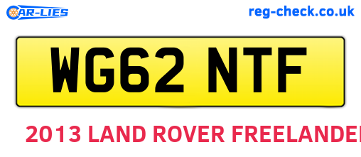 WG62NTF are the vehicle registration plates.