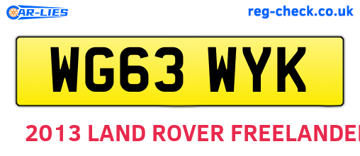 WG63WYK are the vehicle registration plates.