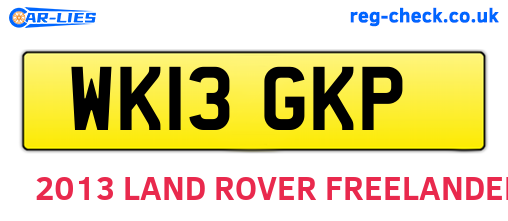 WK13GKP are the vehicle registration plates.