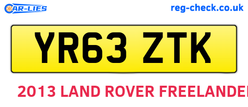 YR63ZTK are the vehicle registration plates.