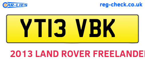 YT13VBK are the vehicle registration plates.