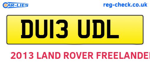DU13UDL are the vehicle registration plates.