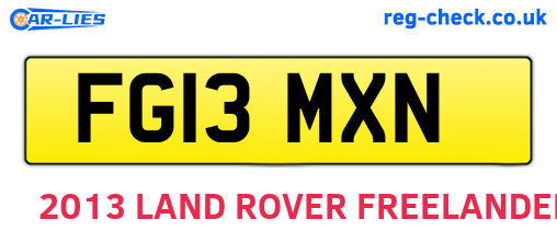 FG13MXN are the vehicle registration plates.