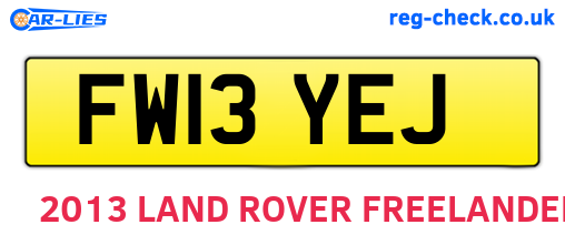 FW13YEJ are the vehicle registration plates.