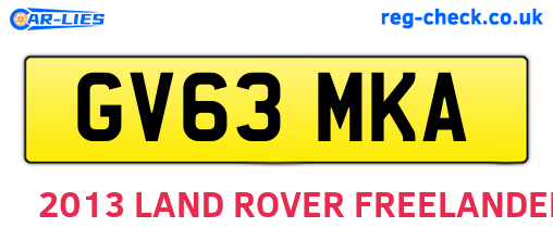 GV63MKA are the vehicle registration plates.