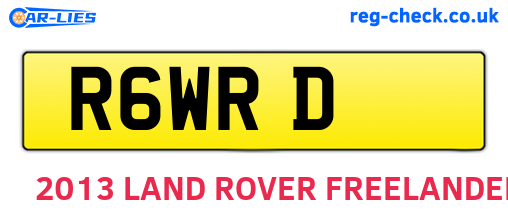 R6WRD are the vehicle registration plates.