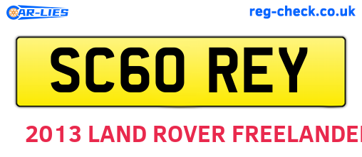 SC60REY are the vehicle registration plates.