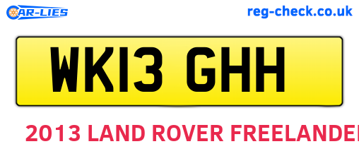 WK13GHH are the vehicle registration plates.