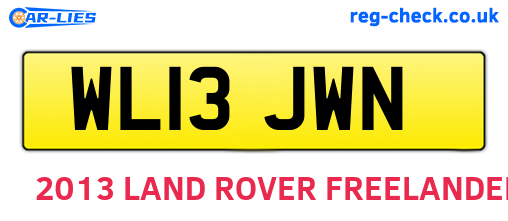 WL13JWN are the vehicle registration plates.