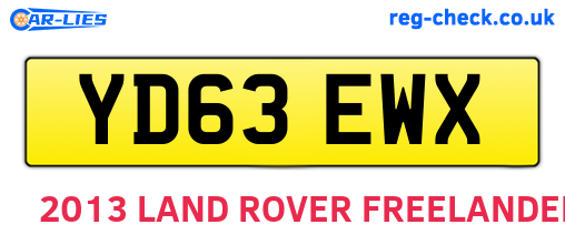 YD63EWX are the vehicle registration plates.