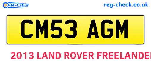 CM53AGM are the vehicle registration plates.