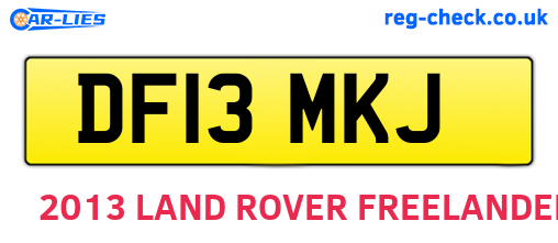 DF13MKJ are the vehicle registration plates.