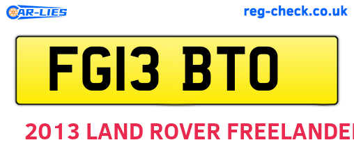 FG13BTO are the vehicle registration plates.