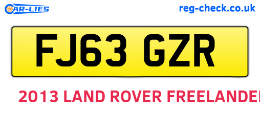 FJ63GZR are the vehicle registration plates.