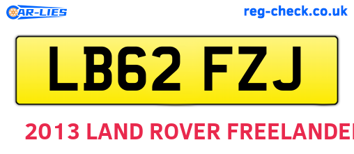 LB62FZJ are the vehicle registration plates.