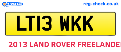 LT13WKK are the vehicle registration plates.