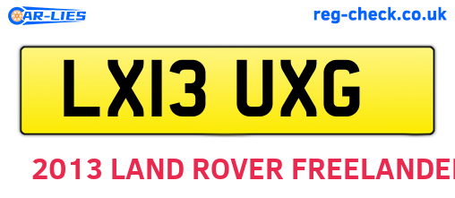 LX13UXG are the vehicle registration plates.