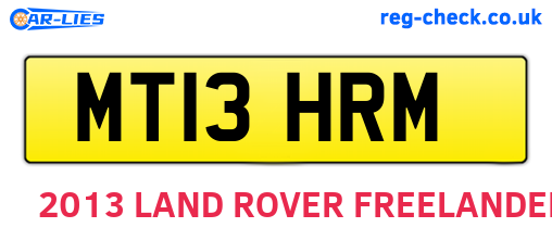 MT13HRM are the vehicle registration plates.