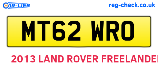 MT62WRO are the vehicle registration plates.